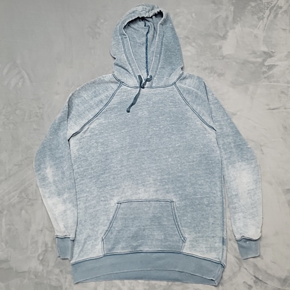 American Eagle Hoodie Womens M Blue Acid Wash Pullover Long Sleeve Soft Comfy